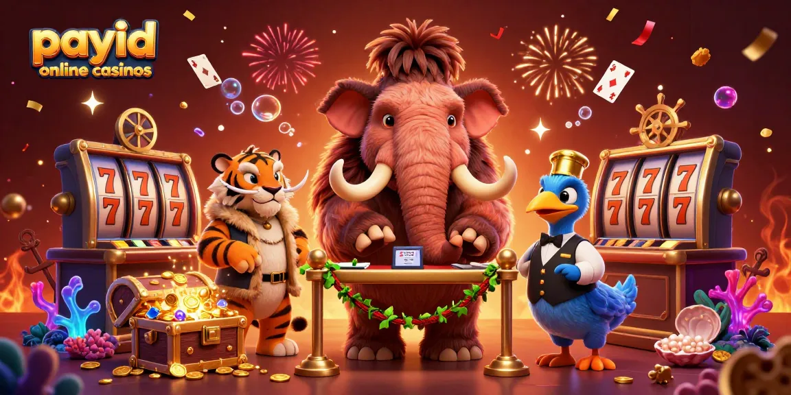 Join the excitement at payid online casinos with our animated casino scene featuring a mammoth bouncer and VIPs!